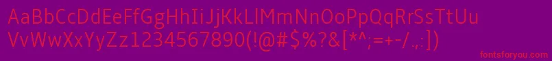 Fonte Amble Lightcondensed – fontes vermelhas em um fundo violeta