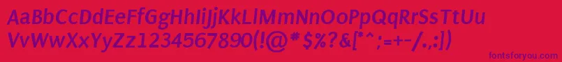 PuritanBoldItalic Font – Purple Fonts on Red Background
