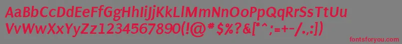 PuritanBoldItalic Font – Red Fonts on Gray Background