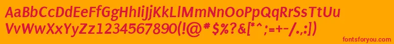 PuritanBoldItalic Font – Red Fonts on Orange Background