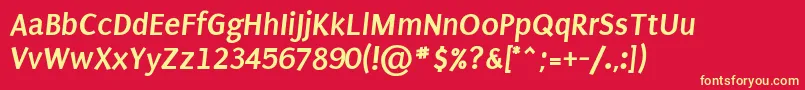 PuritanBoldItalic Font – Yellow Fonts on Red Background