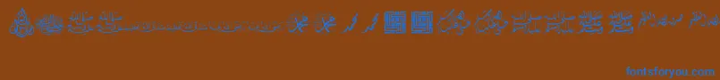 フォントAlawiSymbols – 茶色の背景に青い文字