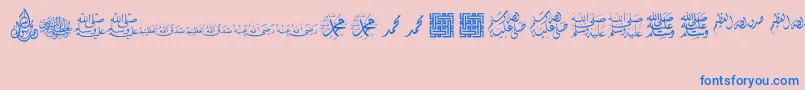 AlawiSymbols Font – Blue Fonts on Pink Background