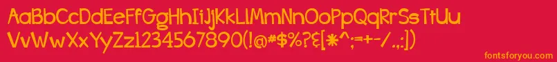 BmdBangWhackPow Font – Orange Fonts on Red Background