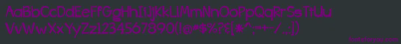 Czcionka BmdBangWhackPow – fioletowe czcionki na czarnym tle