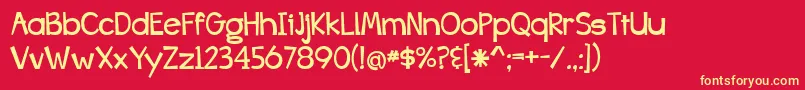 BmdBangWhackPow Font – Yellow Fonts on Red Background