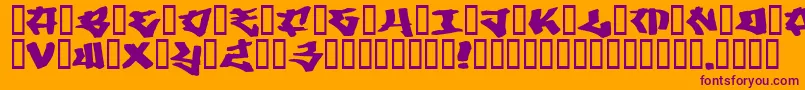 Writers 3 Font – Purple Fonts on Orange Background