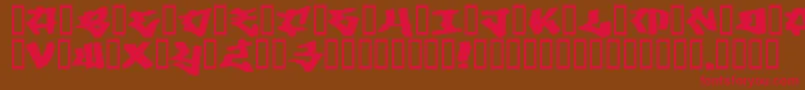 フォントWriters 3 – 赤い文字が茶色の背景にあります。