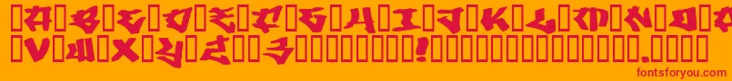 フォントWriters 3 – オレンジの背景に赤い文字