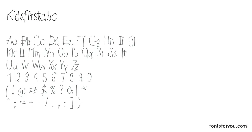 Czcionka Kidsfirstabc – alfabet, cyfry, specjalne znaki