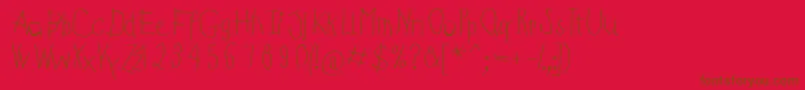 Kidsfirstabc Font – Brown Fonts on Red Background