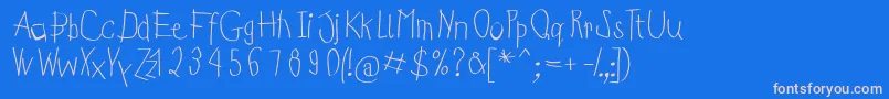 Kidsfirstabc Font – Pink Fonts on Blue Background