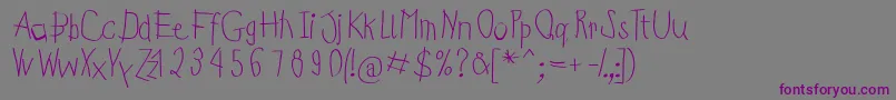Kidsfirstabc Font – Purple Fonts on Gray Background