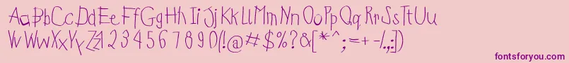 Kidsfirstabc Font – Purple Fonts on Pink Background