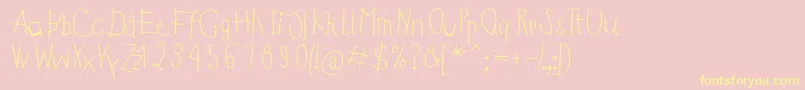 Kidsfirstabc Font – Yellow Fonts on Pink Background