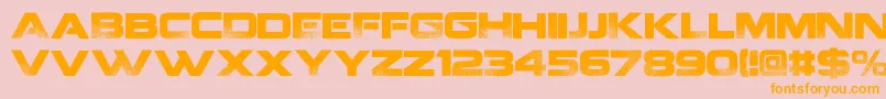CoalitionV2.-fontti – oranssit fontit vaaleanpunaisella taustalla