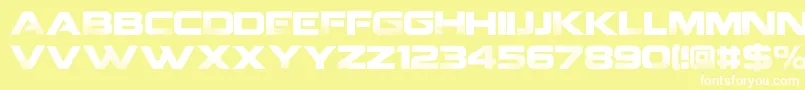 CoalitionV2.-fontti – valkoiset fontit keltaisella taustalla