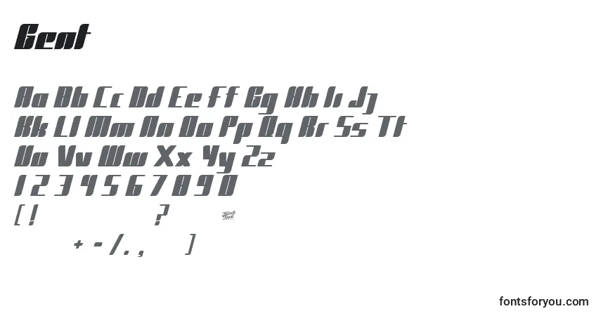 Fuente Gent - alfabeto, números, caracteres especiales
