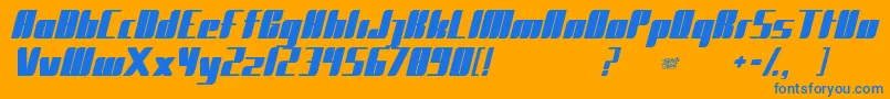 Gent Font – Blue Fonts on Orange Background