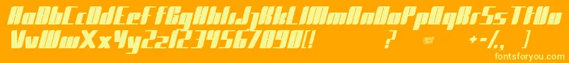 Gent Font – Yellow Fonts on Orange Background