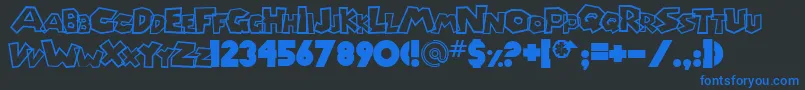 Chlorinp Font – Blue Fonts on Black Background