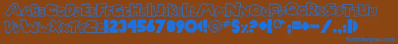Chlorinp Font – Blue Fonts on Brown Background