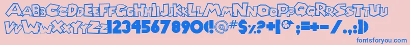 Chlorinp Font – Blue Fonts on Pink Background