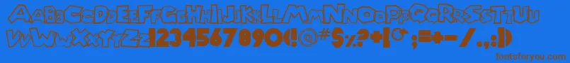 Chlorinp Font – Brown Fonts on Blue Background