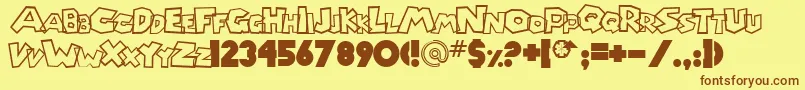 Chlorinp Font – Brown Fonts on Yellow Background