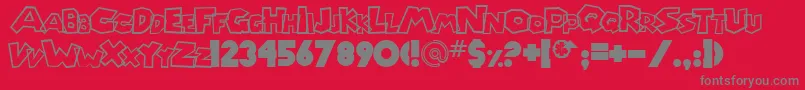 Chlorinp Font – Gray Fonts on Red Background