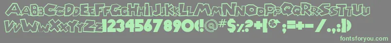 Chlorinp Font – Green Fonts on Gray Background