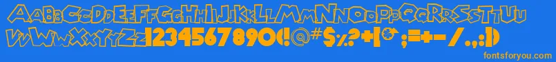 Chlorinp Font – Orange Fonts on Blue Background