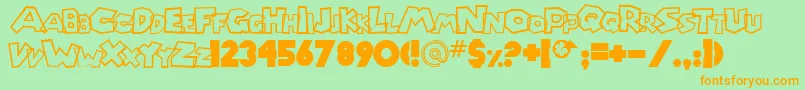 Chlorinp Font – Orange Fonts on Green Background