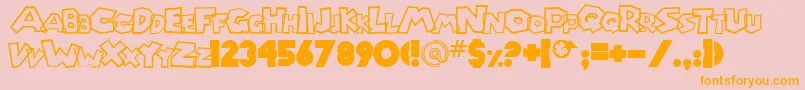 Chlorinp Font – Orange Fonts on Pink Background