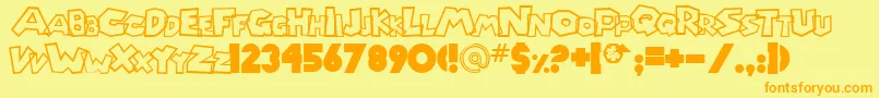 Chlorinp Font – Orange Fonts on Yellow Background