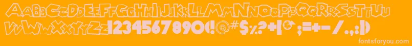 Chlorinp Font – Pink Fonts on Orange Background