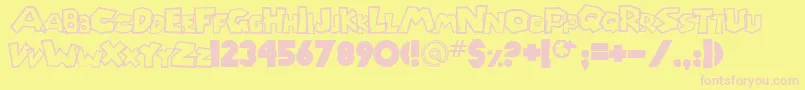 Chlorinp Font – Pink Fonts on Yellow Background