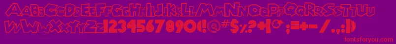 Chlorinp Font – Red Fonts on Purple Background
