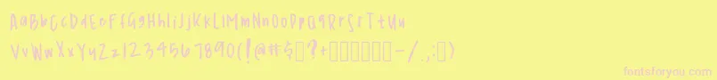 SimplicityRegular Font – Pink Fonts on Yellow Background