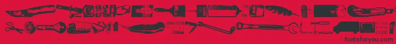 フォントMelkeinaitokopio – 赤い背景に黒い文字