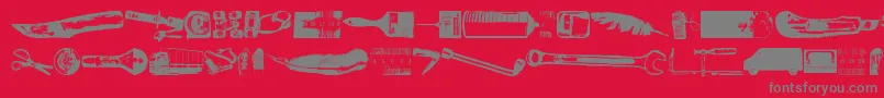 Melkeinaitokopio Font – Gray Fonts on Red Background