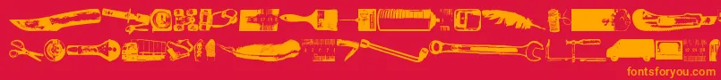 Melkeinaitokopio Font – Orange Fonts on Red Background