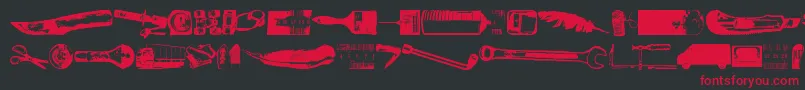 Melkeinaitokopio Font – Red Fonts on Black Background