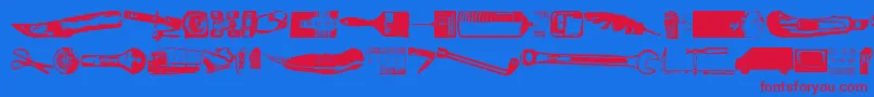 Melkeinaitokopio Font – Red Fonts on Blue Background