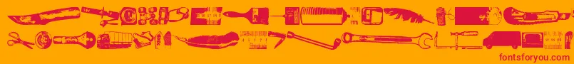 Melkeinaitokopio Font – Red Fonts on Orange Background