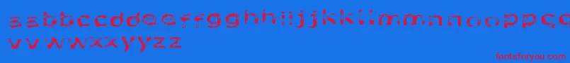 Likefont Font – Red Fonts on Blue Background