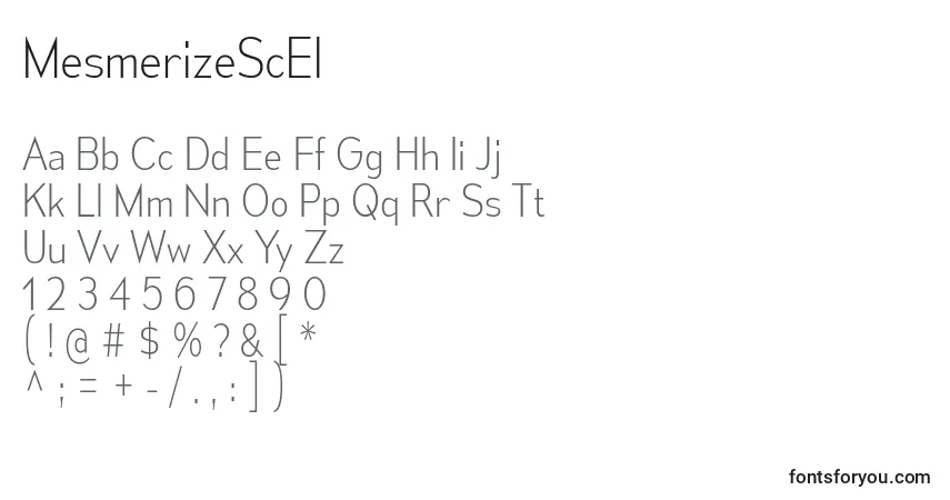 MesmerizeScEl Font – alphabet, numbers, special characters