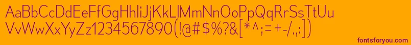 Fonte MesmerizeScEl – fontes roxas em um fundo laranja
