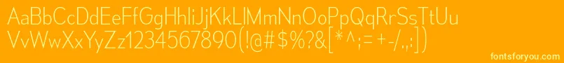 Fonte MesmerizeScEl – fontes amarelas em um fundo laranja