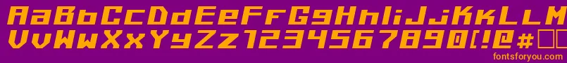 Czcionka KilotonV1.0Italic – pomarańczowe czcionki na fioletowym tle